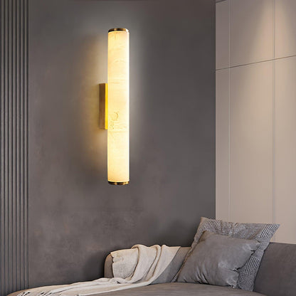 Klyr Alabaster Vertical Cylindrical Wall Lamp