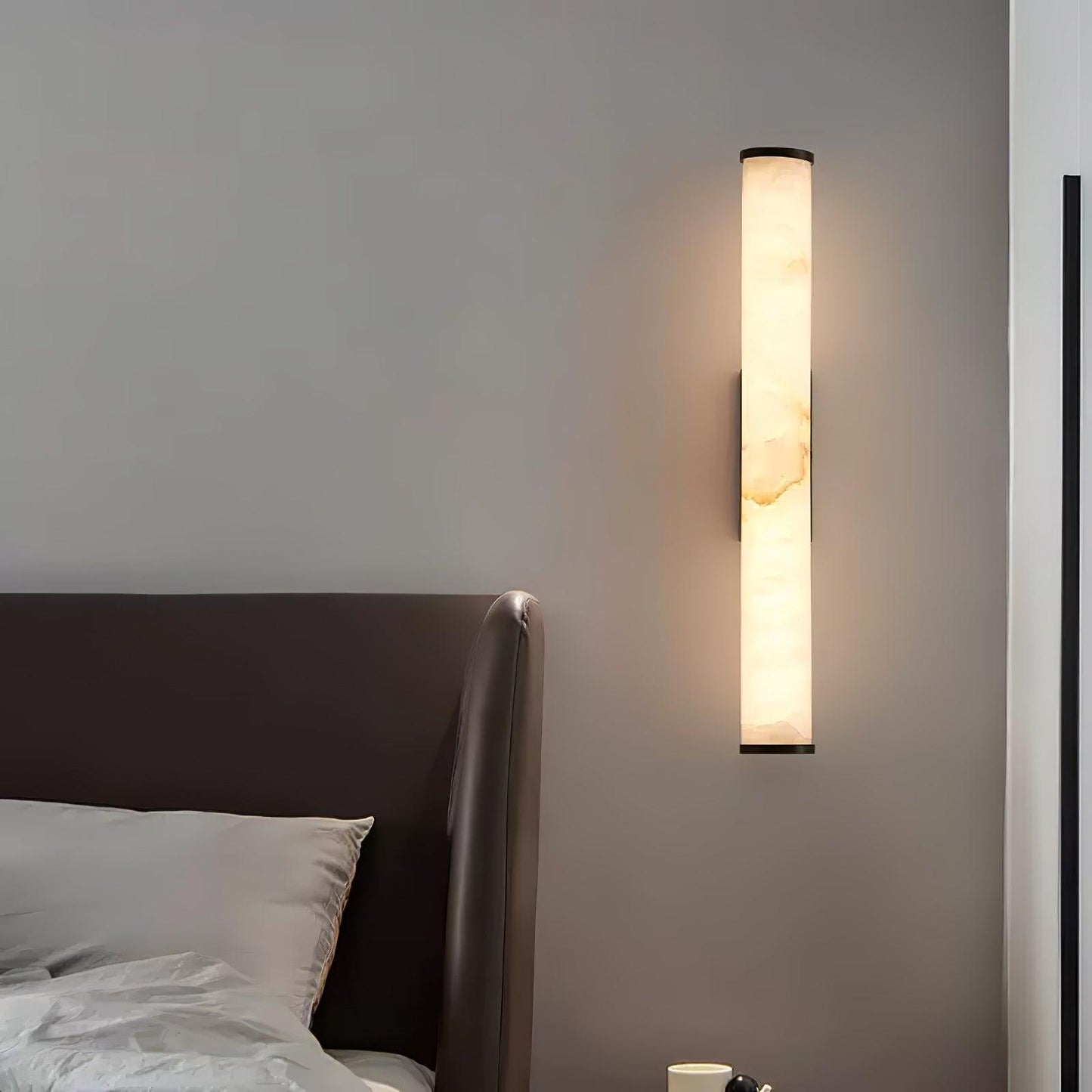 Klyr Alabaster Vertical Cylindrical Wall Lamp