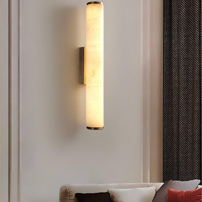Kristy Alabaster  Vertical Cylindrical Wall Lamp