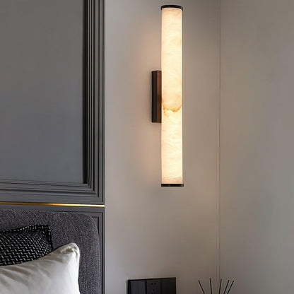 Klyr Alabaster Vertical Cylindrical Wall Lamp