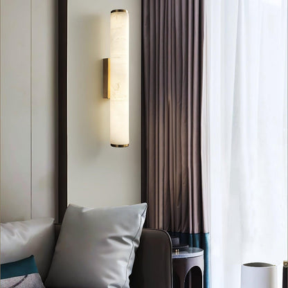 Klyr Alabaster Vertical Cylindrical Wall Lamp