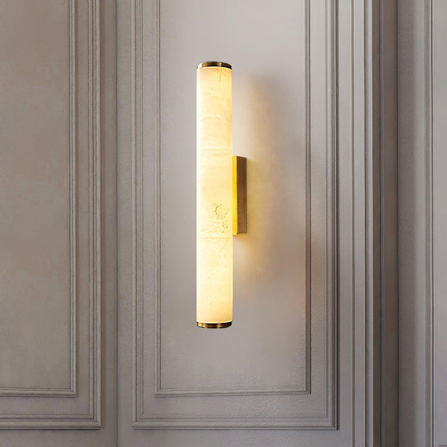 Klyr Alabaster Vertical Cylindrical Wall Lamp