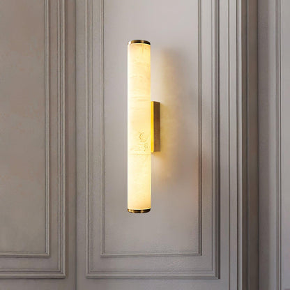 Klyr Alabaster Vertical Cylindrical Wall Lamp