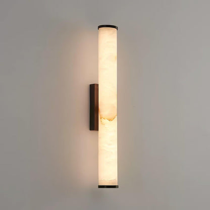 Kristy Alabaster  Vertical Cylindrical Wall Lamp