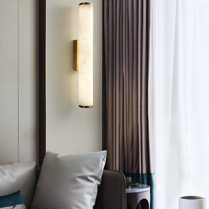 Klyr Alabaster Vertical Cylindrical Wall Lamp