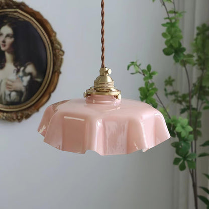 Civen Farmhouse Ruffled Pendant Light