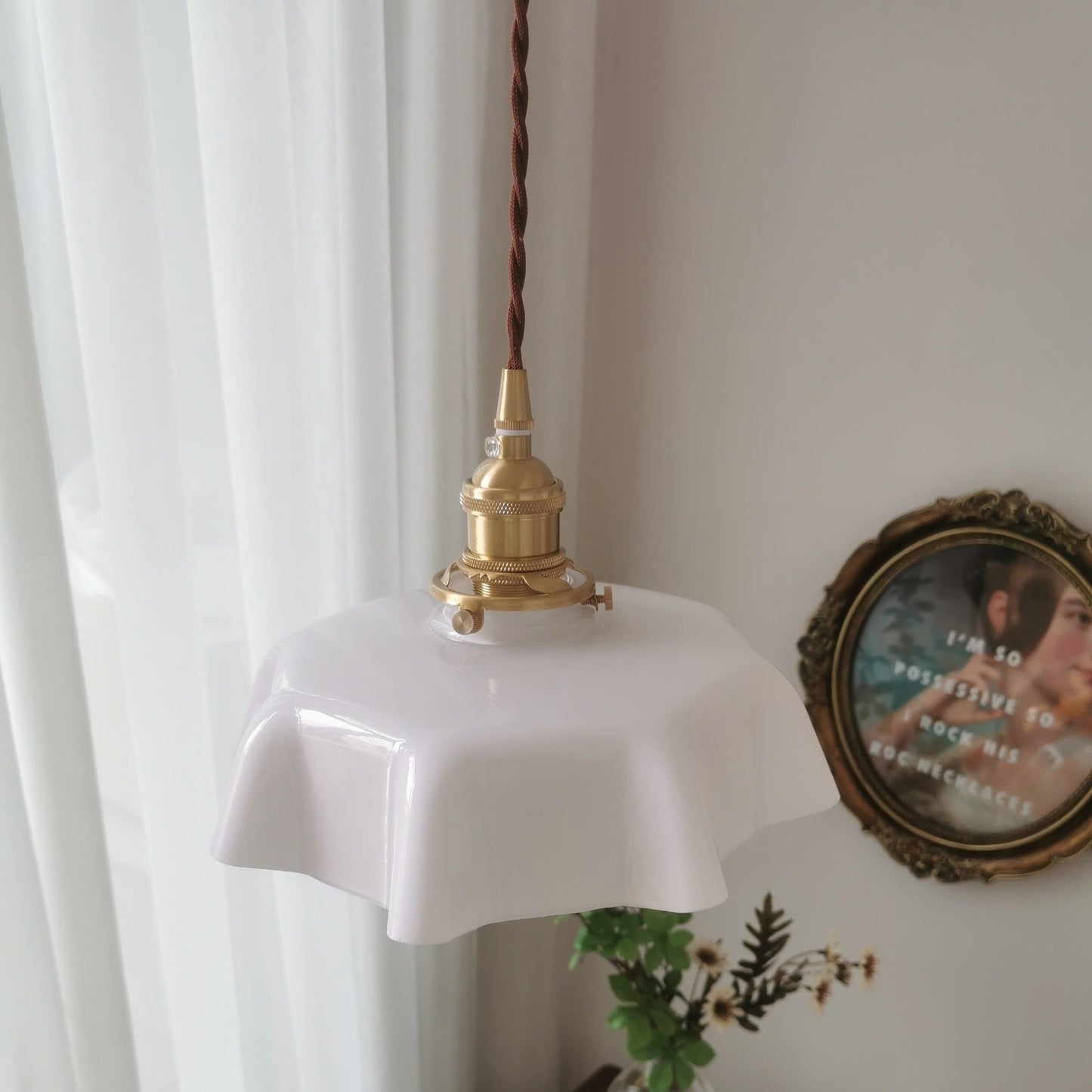 Civen Farmhouse Ruffled Pendant Light