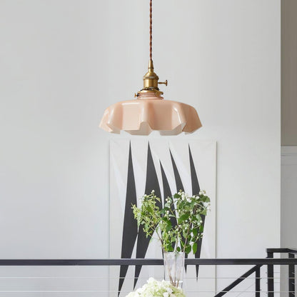 Civen Farmhouse Ruffled Pendant Light