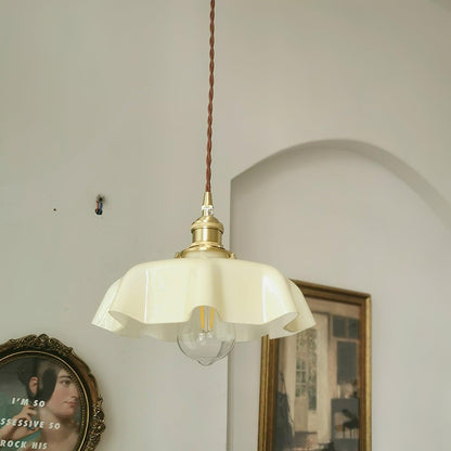 Civen Farmhouse Ruffled Pendant Light
