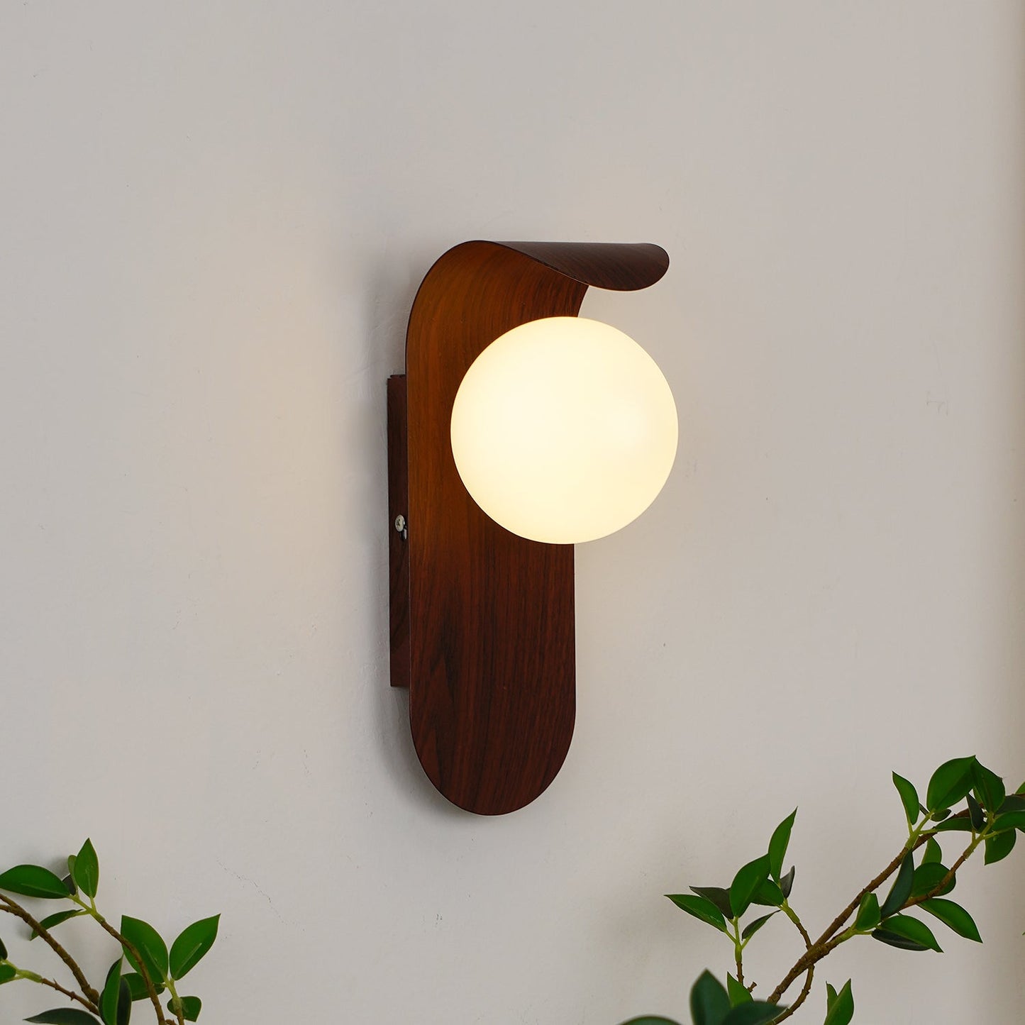 Exuro Indoor Wall Lamp Wood Color / Walnut Color