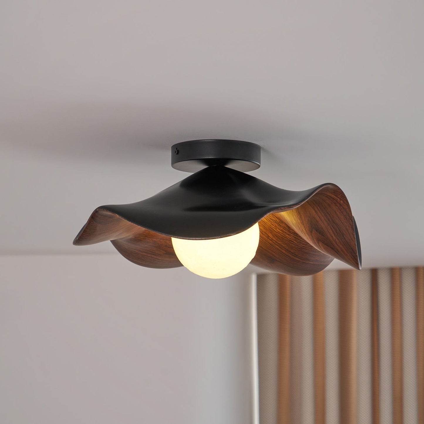 Lanoe Ceiling Light Wood Black&White