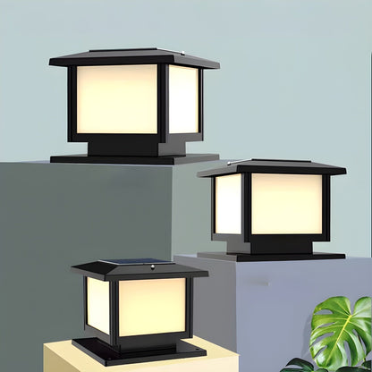Ray Pavilion-style Square Solar Outdoor Post Light