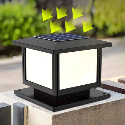 Ray Pavilion-style Square Solar Outdoor Post Light
