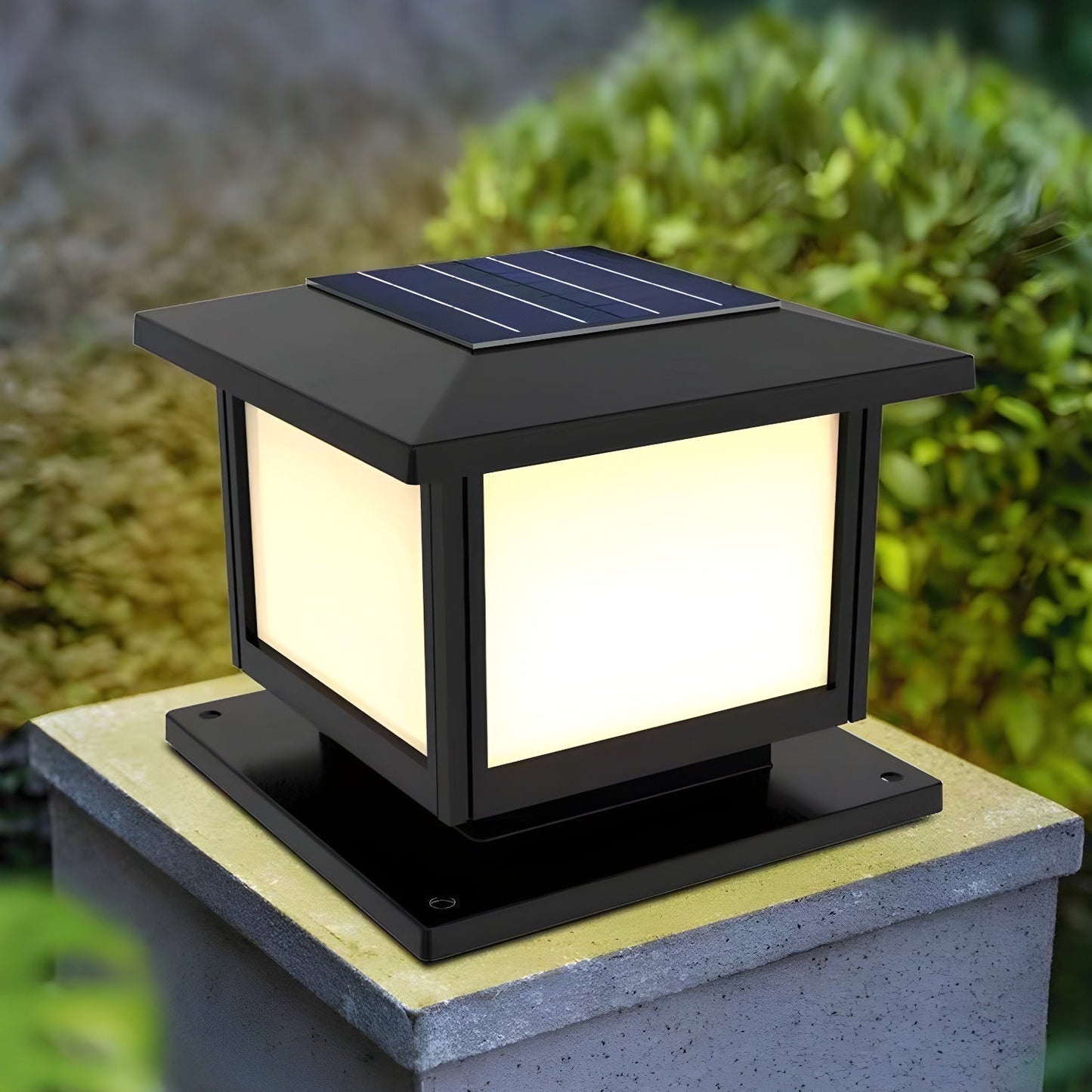 Ray Pavilion-style Square Solar Outdoor Post Light