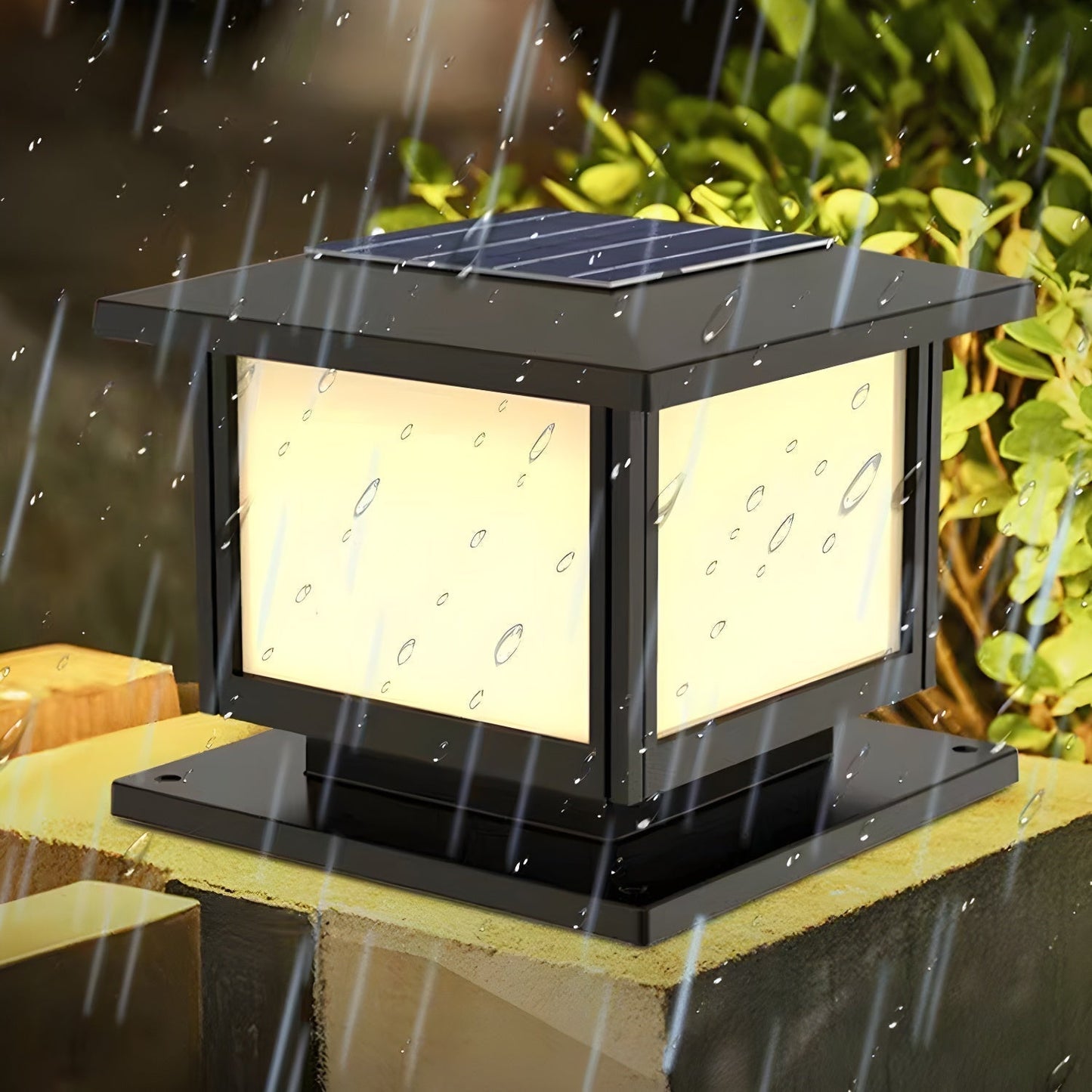 Ray Pavilion-style Square Solar Outdoor Post Light