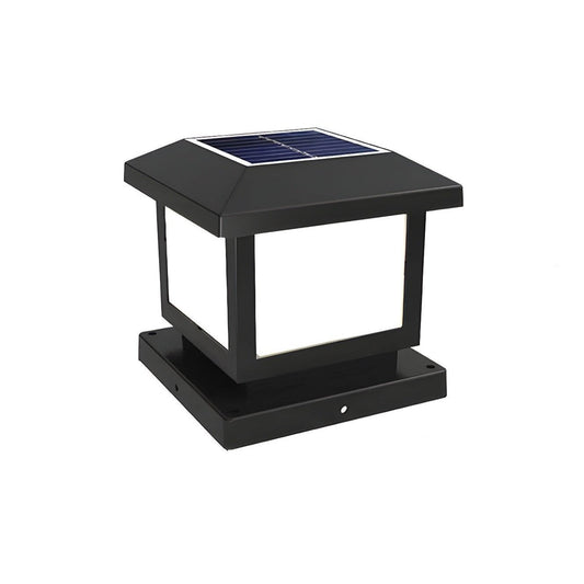 Quadratische Solar-Außenpfostenleuchte im Ray-Pavillon-Stil