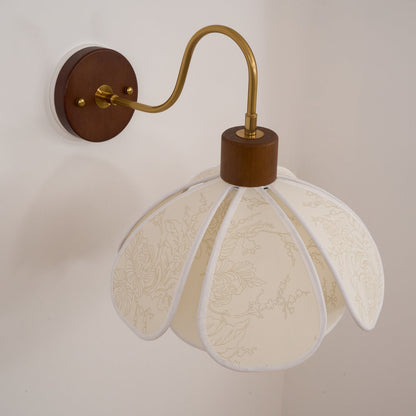Yuki Wall Lamp Floral Wood Fabirc
