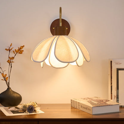 Yuki Wall Lamp Floral Wood Fabirc