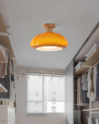 Ambrina Amber Glass Semi Flush Mount Ceiling Light