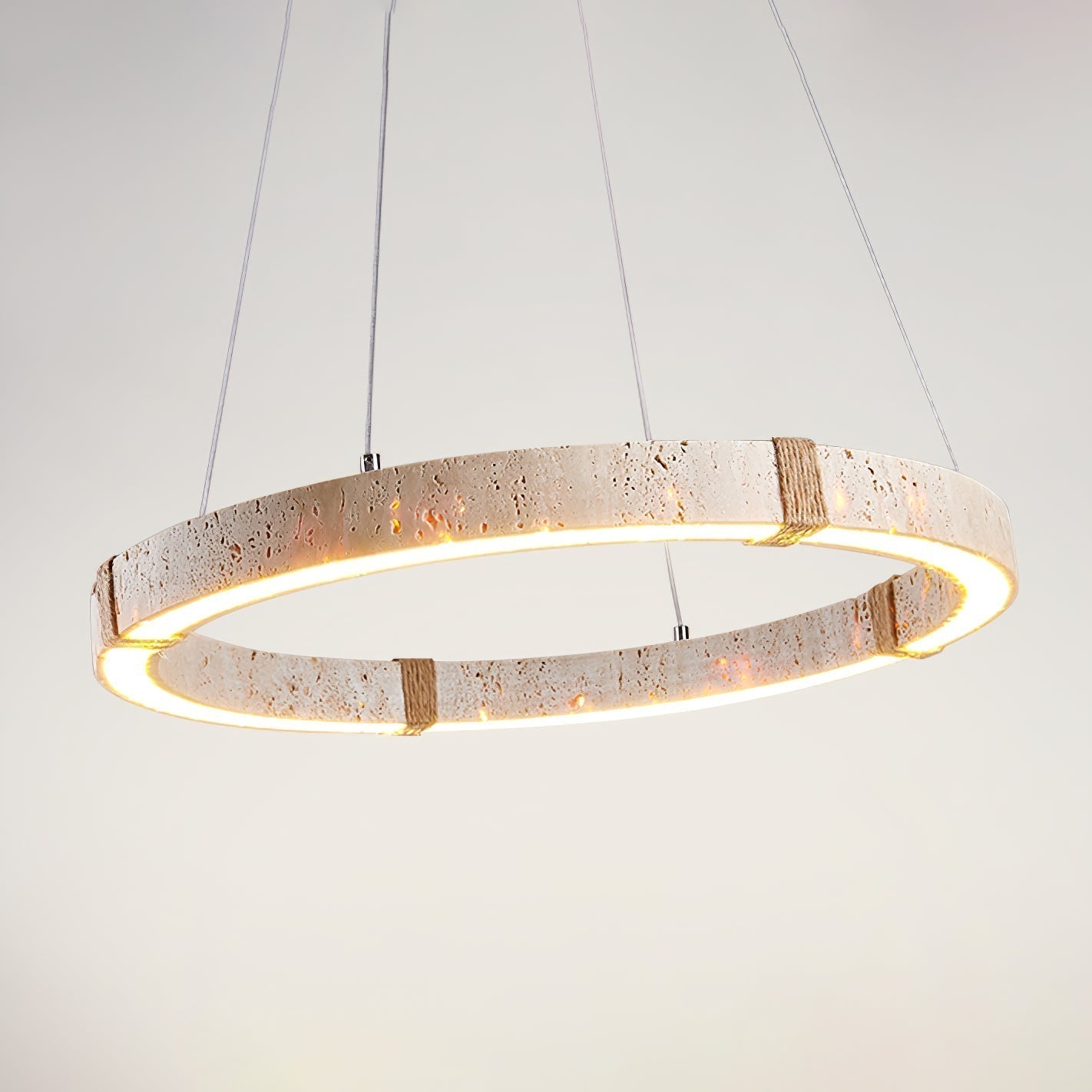Lumae Ring Travertine Pendant Light