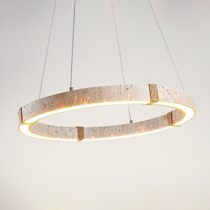 Lumae Ring Travertine Pendant Light