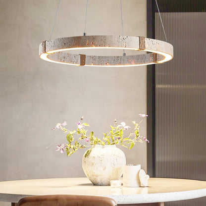 Lumae Ring Travertine Pendant Light