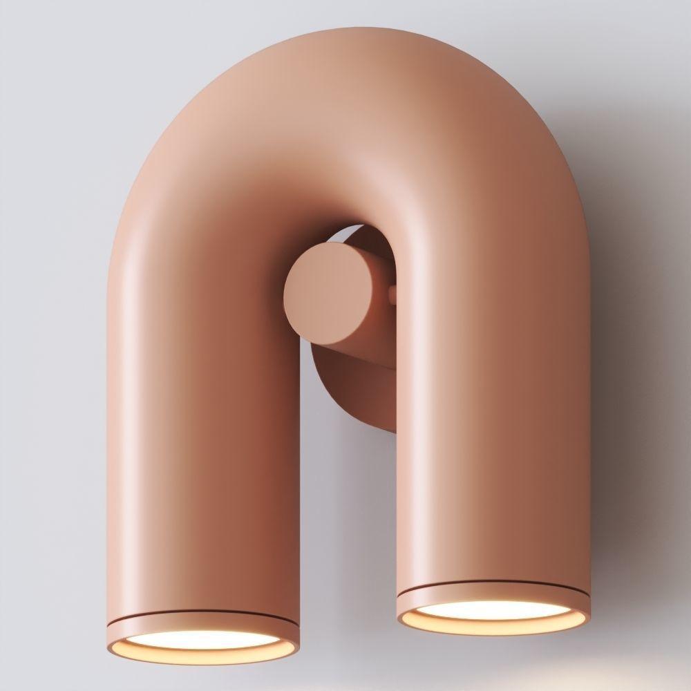 Arisha Wall Lamp U-shaped Design LED Metal, Black/Blue/Gray/Red, Bedroom