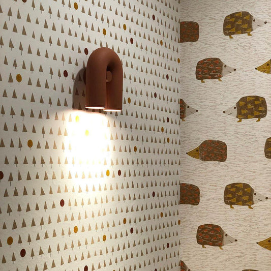 Arisha Wall Lamp U-shaped Design LED Metal, Black/Blue/Gray/Red, Bedroom
