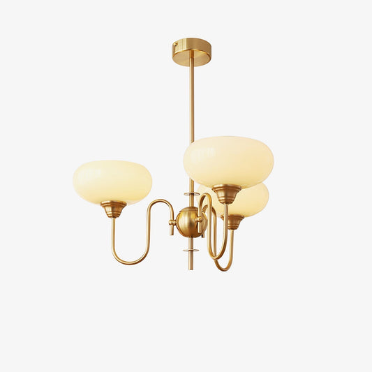 Silva Vintage LED metalen multi-lampenkap romig wit gele lampen luxe slaapkamer woonkamer hanglamp, goud/chroom