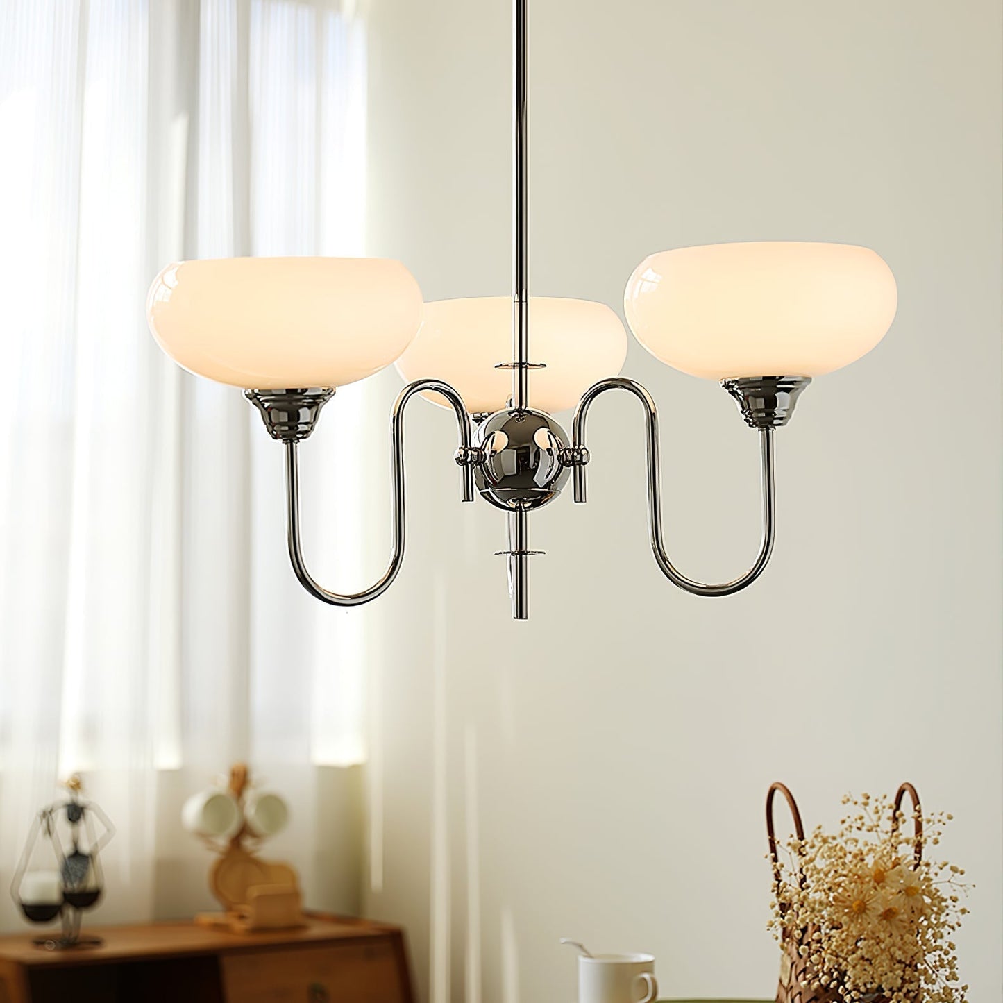Silva Vintage LED Metall Multi Lampenschirm Cremeweiß Gelbe Glühbirnen Luxus Schlafzimmer Wohnzimmer Pendelleuchte, Gold/Chrom