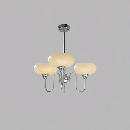 Silva Vintage LED Metall Multi Lampenschirm Cremeweiß Gelbe Glühbirnen Luxus Schlafzimmer Wohnzimmer Pendelleuchte, Gold/Chrom