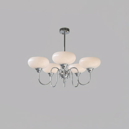 Silva Vintage LED Metall Multi Lampenschirm Cremeweiß Gelbe Glühbirnen Luxus Schlafzimmer Wohnzimmer Pendelleuchte, Gold/Chrom