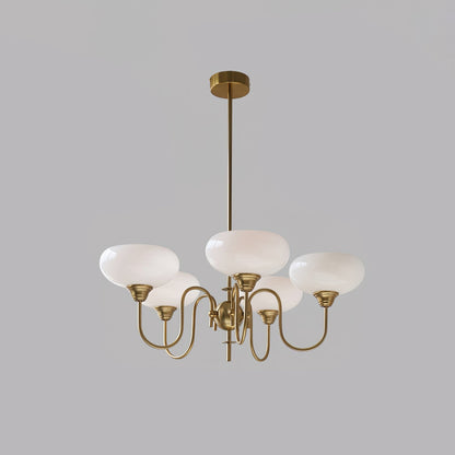Silva Vintage LED Metall Multi Lampenschirm Cremeweiß Gelbe Glühbirnen Luxus Schlafzimmer Wohnzimmer Pendelleuchte, Gold/Chrom