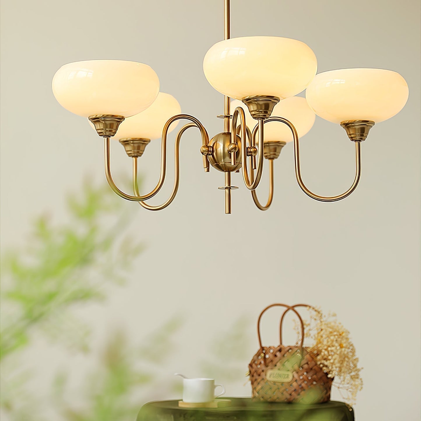 Silva Vintage LED Metall Multi Lampenschirm Cremeweiß Gelbe Glühbirnen Luxus Schlafzimmer Wohnzimmer Pendelleuchte, Gold/Chrom