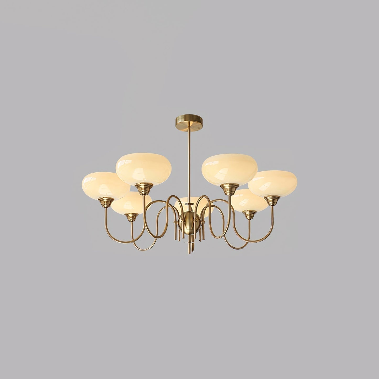 Silva Vintage LED Metall Multi Lampenschirm Cremeweiß Gelbe Glühbirnen Luxus Schlafzimmer Wohnzimmer Pendelleuchte, Gold/Chrom