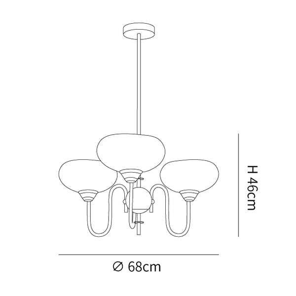 Silva Vintage LED Metall Multi Lampenschirm Cremeweiß Gelbe Glühbirnen Luxus Schlafzimmer Wohnzimmer Pendelleuchte, Gold/Chrom