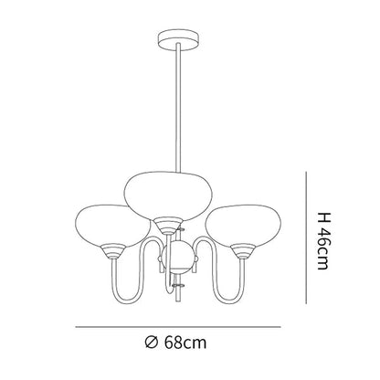 Silva Vintage LED Metall Multi Lampenschirm Cremeweiß Gelbe Glühbirnen Luxus Schlafzimmer Wohnzimmer Pendelleuchte, Gold/Chrom