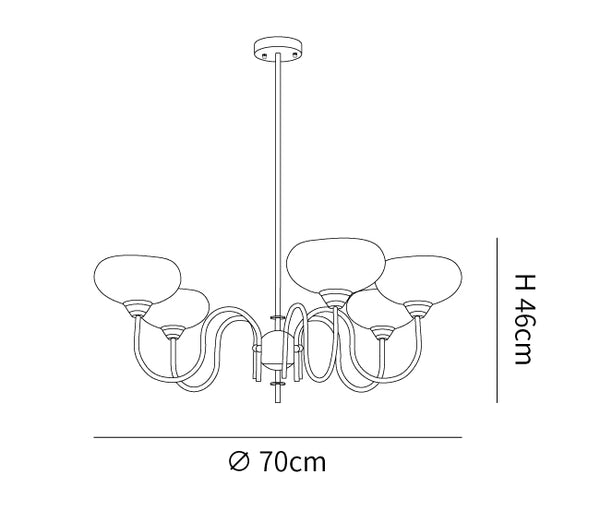 Silva Vintage LED Metall Multi Lampenschirm Cremeweiß Gelbe Glühbirnen Luxus Schlafzimmer Wohnzimmer Pendelleuchte, Gold/Chrom