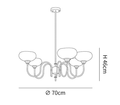 Silva Vintage LED Metall Multi Lampenschirm Cremeweiß Gelbe Glühbirnen Luxus Schlafzimmer Wohnzimmer Pendelleuchte, Gold/Chrom