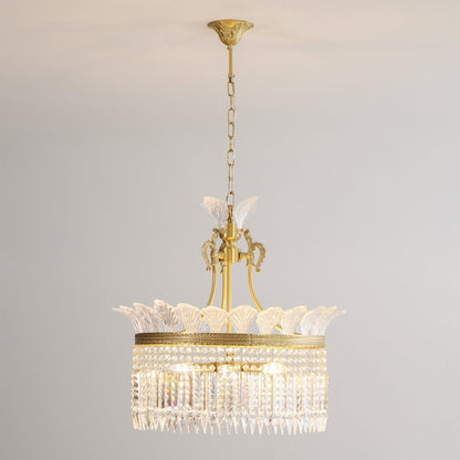 Xelra Chandelier Brass & Crystal