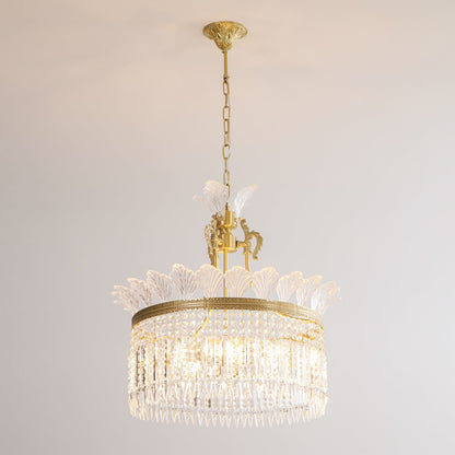 Xelra Chandelier Brass & Crystal