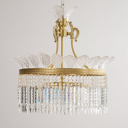 Xelra Chandelier Brass & Crystal