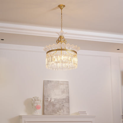 Xelra Chandelier Brass & Crystal