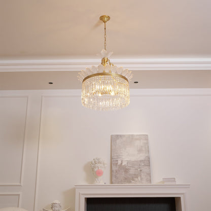Xelra Chandelier Brass & Crystal