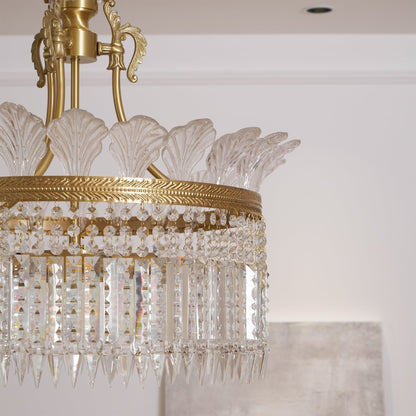 Xelra Chandelier Brass & Crystal