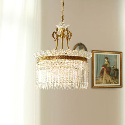 Xelra Chandelier Brass & Crystal