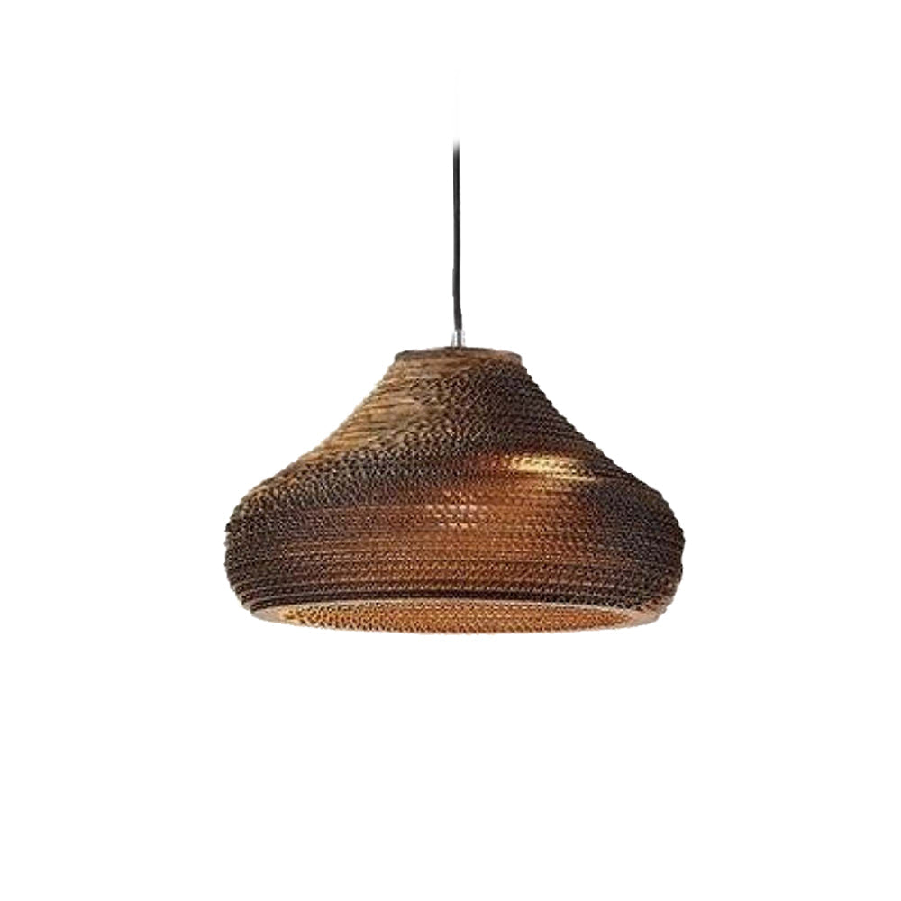 Lampe à suspension en papier rustique pastorale Muto Silkworm