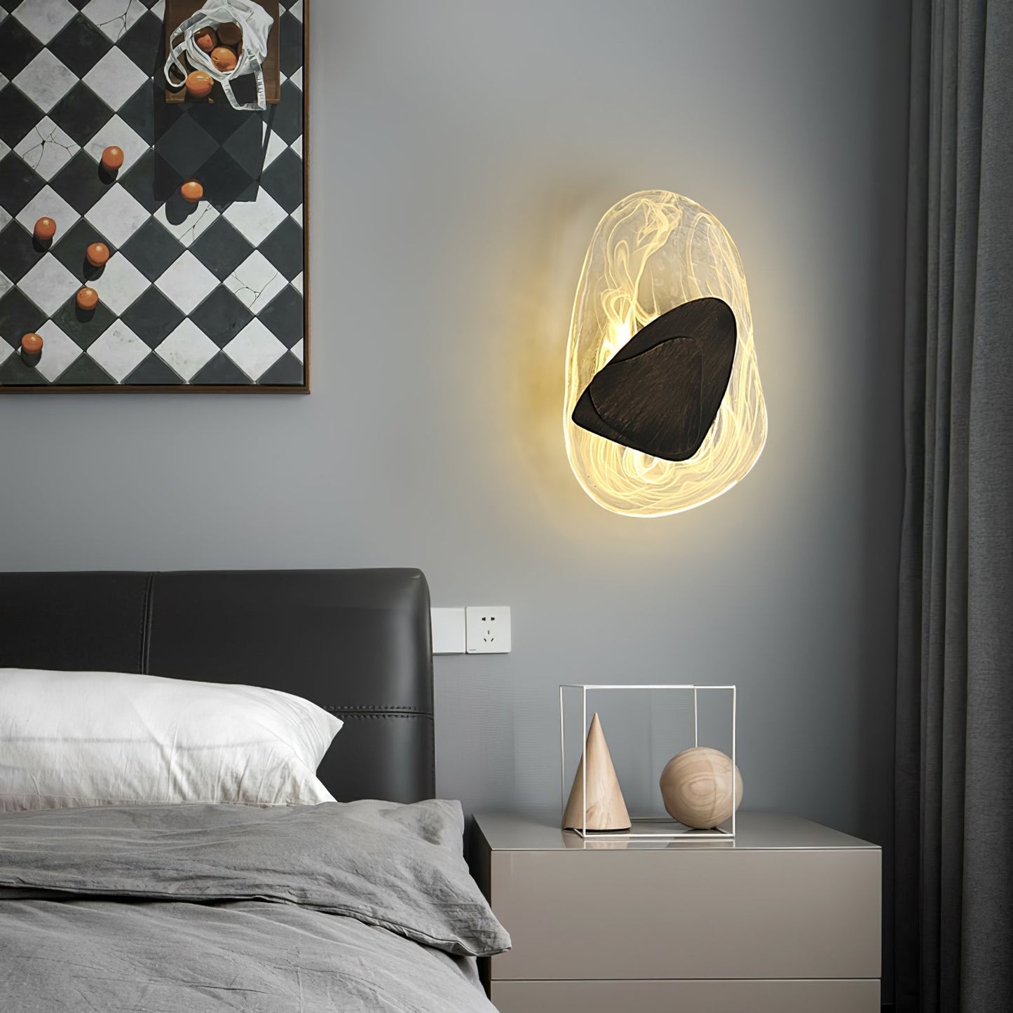 Beatrice Artistic Black Glass Wall Lamp
