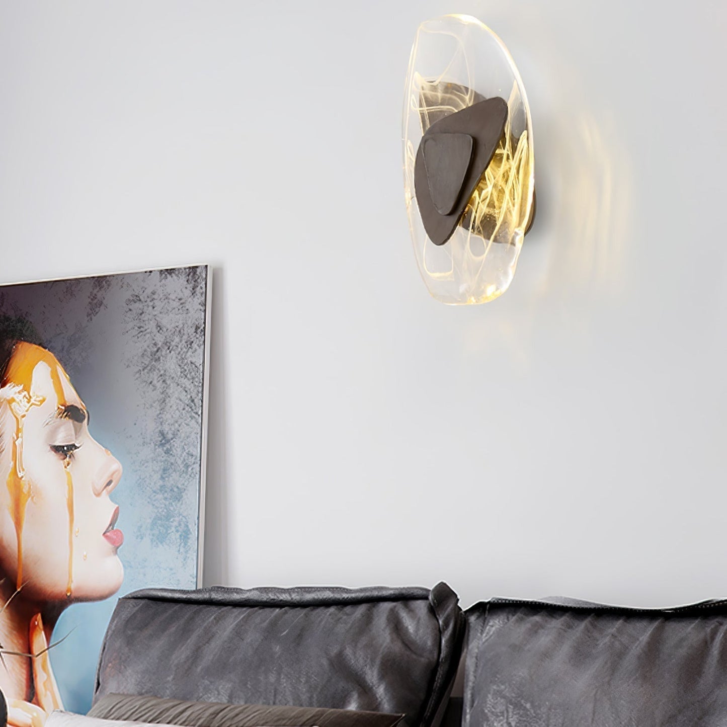 Beatrice Artistic Black Glass Wall Lamp