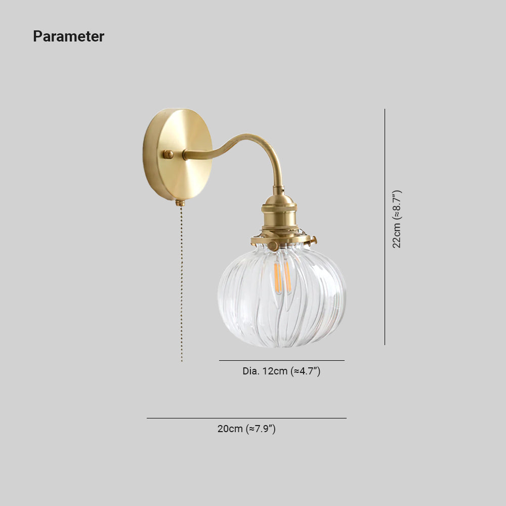 June Vintage Glass Wall Lamp
